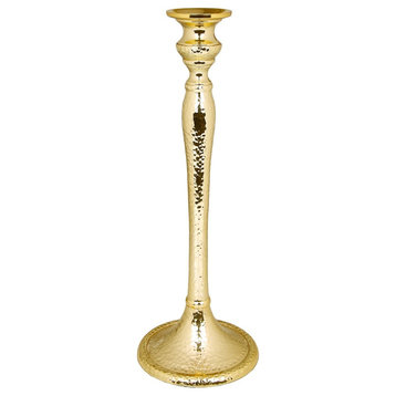 Classic Touch Gold Candlestick, 12.25"H
