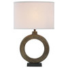 40214-11, 25" Metal Table Lamp, Antique Brass Finish