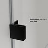 Milano 48" W x 72" H Hinged Frameless Tub Door, Matte Black
