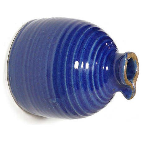 American Stoneware Pottery 'Peekaboo' Wall Mounted Bird Bottle, Blue
