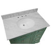 Aria 36" Bathroom Vanity, Sage Green, Carrara Marble