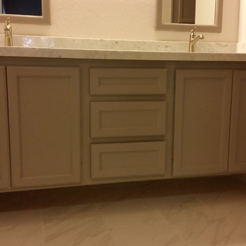 replaced particle board cabinet with solid wood custom design and custom built