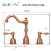 Two-Handle Copper Widespread Bathroom Sink Faucet, Copper