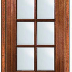 Pre-hung French Single Door 96 Mahogany 3/4 Lite 8 Lite TDL Glass - Patio Doors