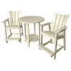 Phat Tommy Tall Bistro Table and Chairs Set, Outdoor Pub Table, White