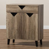 Bowery Hill Contemporary Shoe Cabinet in Light Brown