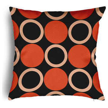 Mod Circles Accent Pillow With Removable Insert, Harvest Orange, 20"x20"