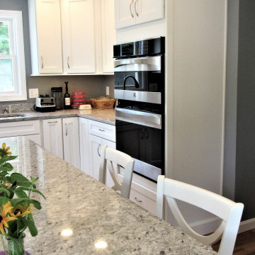 Nashua, Transitional White and Gray Kitchen