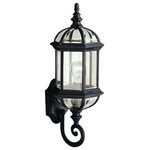 Kichler Lighting - Kichler Lighting 9736BK New Street, One Light Outdoor Wall Bracket, Black - With its timeless profile, this 1-light wall lanteNew Street One Light Black Glass *UL Approved: YES Energy Star Qualified: n/a ADA Certified: n/a  *Number of Lights: 1-*Wattage:100w A19 Medium Base bulb(s) *Bulb Included:No *Bulb Type:A19 Medium Base *Finish Type:Black