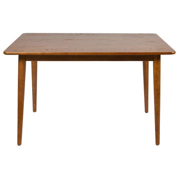 Rectangular Dining Table, Ash Wood Construction With Large Spacious Top, Walnut