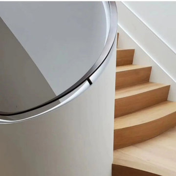Knee Wall Railing with Custom Curved Stairs