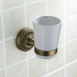 Bathroom Wall Mounted Toothbrush Tumbler Holder with Single Caremic Cup Bathroom - Products