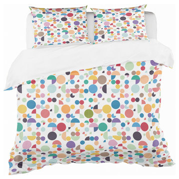 Retro Abstract Geometric Pattern Mid-Century Duvet Cover, Twin