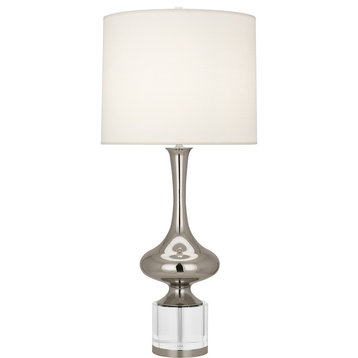 Robert Abbey Jeannie 1 Light Table Lamp, Nickel/Clear Crystal