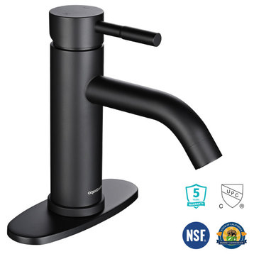 Aquaterior 1 Hole Bathroom Sink Round Faucet Single Lever Cold & Hot Water