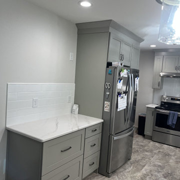 Transitional Kitchen Remodel Done in New Gray Cabinets