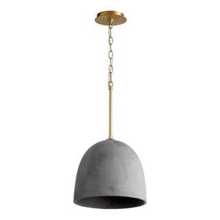 1 Light Pendant-Aged Brass/Dark Gray Finish - Pendants - 766-BEL ...