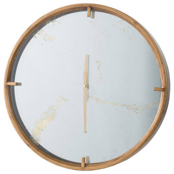 Anita Wall Clock, Clear Mirror and Brass