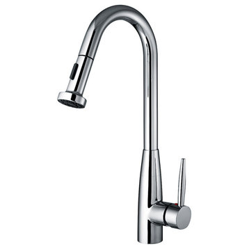 Whitehaus WH2070838 Jem 1.5 GPM 1 Hole Pull Down Kitchen Faucet - Polished