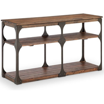 Magnussen Montgomery Console Table in Bourbon and Aged Iron
