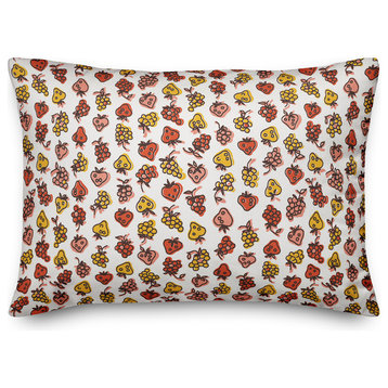 Red Fruit Pattern Throw Pillow