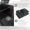 27"x18" Black Double Bowl 60/40 Dual Mount Composite Granite Kitchen Sink
