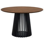 Armen Living - Pasadena 47" Wood Round Dining Table, Walnut Finish and Black Base - Introducing the Pasadena 47-inch Wood Round Dining Table, a chic and versatile addition that effortlessly blends style and functionality into your indoor living spaces. Finished in a sophisticated Walnut Wood, this contemporary dining table is designed to make a statement in both dining rooms and kitchens. Crafted with meticulous attention to detail, the round shape of the table adds a touch of modern elegance to any space. The compact 47-inch size makes it an ideal choice for those seeking a small dining table without compromising on style. Its versatility extends beyond the dining room, seamlessly integrating into kitchens as a modern kitchen table. The Walnut Wood finish not only adds a layer of refinement but also ensures that this dining room table complements a variety of interior styles. The rich color enhances the contemporary aesthetic, creating a focal point that invites gathering and conversation. Perfect for intimate dinners or casual family meals, the Pasadena dining table is designed for those who appreciate a blend of form and function. The thoughtfully crafted piece is a testament to modern living, where style meets practicality in a seamless fusion. Elevate your dining experience with the Pasadena 47" Wood Round Dining Table, where contemporary design and a compact footprint come together to enhance your indoor spaces. The Pasadena Dining Table is also available in an all black finish or natural Oak base with natural Oak tabletop, and all three color options are available as 79-inch oval tables.