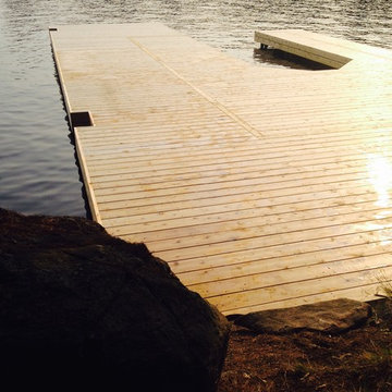 Steel Pile Permanent Dock for Cottage on Lake