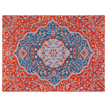 Meknes Red and Blue Rug'd Chair Mat, 36"x48", .25" Pile Height