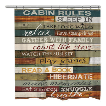 Cabin Rules Shower Curtain