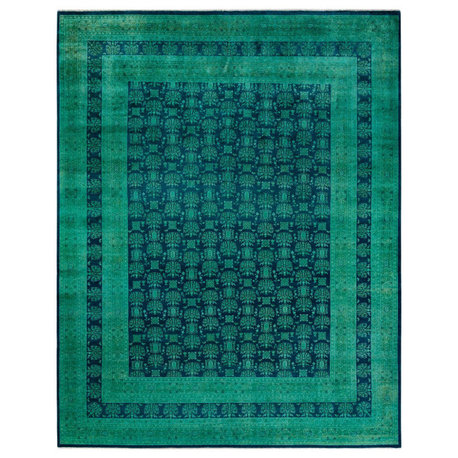 Fine Vibrance, One-of-a-Kind Hand-Knotted Area Rug Green, 9'2"x11'9"