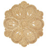 Floral Doily Organic Jute Area Rug, 8' Round