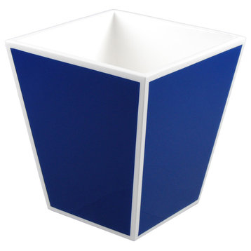 True Blue and White Lacquer Waste Basket