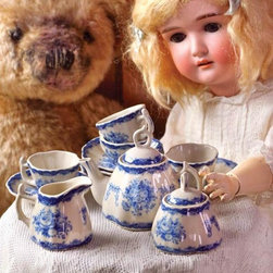 Blue Roses Miniature Tea Set - Decorative Objects And Figurines