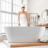 55" x 27.5" White Freestanding Soaking Acrylic Bathtub