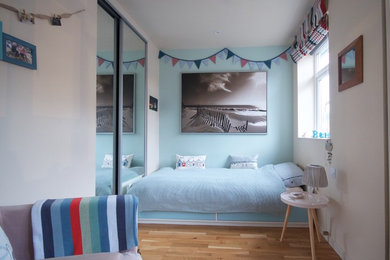 Design ideas for a beach style bedroom in London.