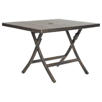 Safavieh Samana Square Indoor-Outdoor Folding Table, Brown