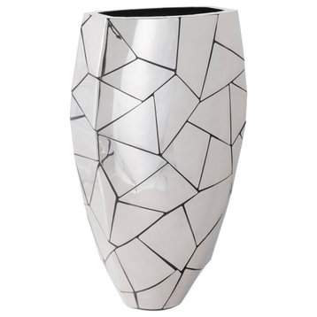 Triangle Crazy Cut Planter, Large, Stainless Steel