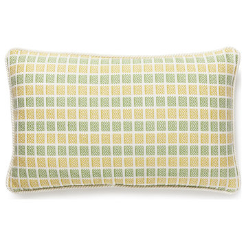 Fair Isle Lumbar Pillow, Meadow, 22" X 14"
