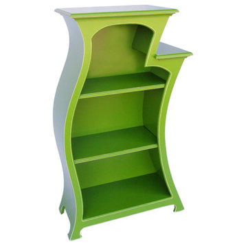 Bookcase No. 2 - Curved, Stepped Bookcase, Apple Green