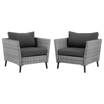 Richland Outdoor Wicker Arm Chair, Set of 2
