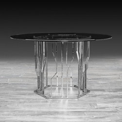 Lorensia Round Dining Table Silver - Lorensia Collection - Dining Tables