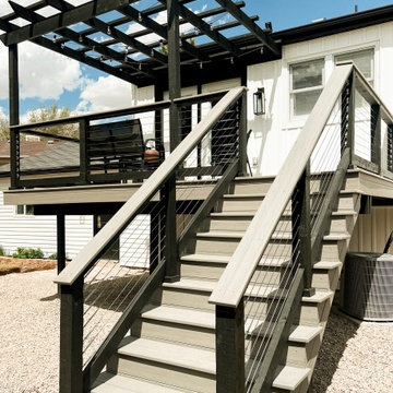 Sleek Black and White: Muzata Cable Railings Elevate Deck Design