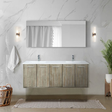 Fairbanks Bath Vanity, Chrome Faucet, 60", Marble Top Vanity Complete Set