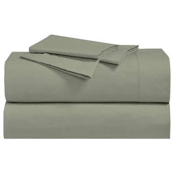 100% Cotton Solid Percale Pillowcases, Set of 2, Sage, Standard