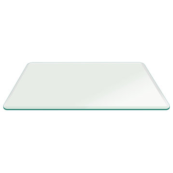 42X78 Inch Rectangle Glass Table Top 1/2" Thick Tempered Beveled Polish