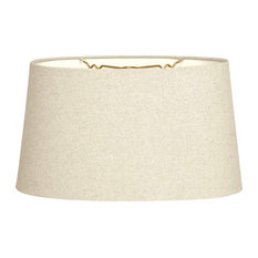 Shallow Oval Hardback Lampshade, Linen Beige, 8"x10"x5.5"