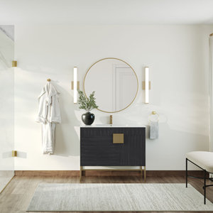 The Lancado Bathroom Vanity, Single Sink, 40", Dawn Gray, Freestanding