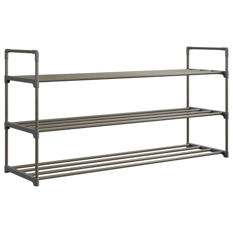 Shoe Rack 3-Tier Shoe Organizer for Closet, Bathroom, Entryway Holds 15 Pairs