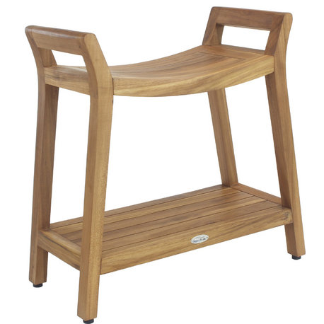 Patented Asia® Ascend Teak Shower Bench with Elevated Height and Shelf